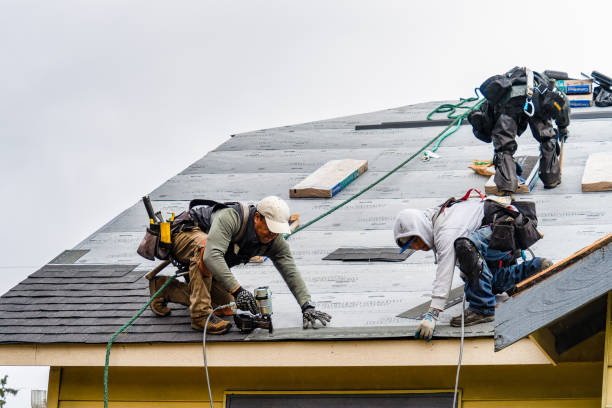 Professional Gutter Installation technician working in Columbus, PA